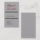 Professioneel grijs minimalistisch, klassiek visitekaartje (Voorkant / Achterkant)