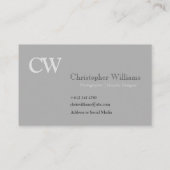 Professioneel grijs minimalistisch Visitekaartje (Achterkant)