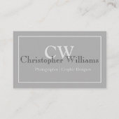 Professioneel grijs minimalistisch Visitekaartje (Voorkant)