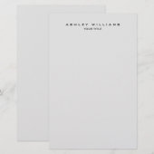 Professioneel grijs modern eenvoudig uniek briefpapier (Voorkant / Achterkant)