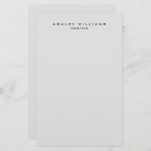 Professioneel grijs modern effen uniek briefpapier (Voorkant / Achterkant)