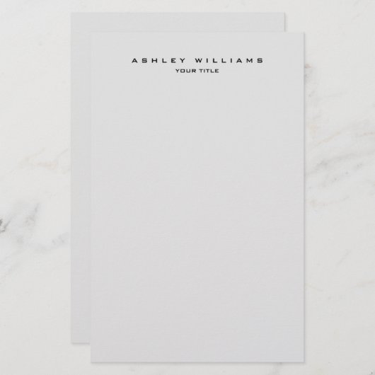 Professioneel grijs modern effen uniek briefpapier (Voorkant / Achterkant)