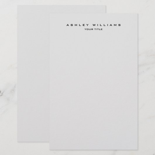 Professioneel grijs modern, gewoon uniek briefpapier (Voorkant / Achterkant)