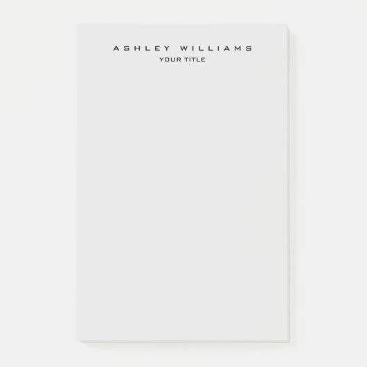 Professioneel grijs modern, gewoon uniek post-it® notes (Voorkant)