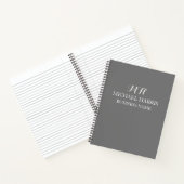 Professioneel Grijs Monogram Initiaal Bedrijf Notitieboek (Binnen)
