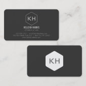 Professioneel  grijs monogram Logo II Visitekaartje (Voorkant / Achterkant)