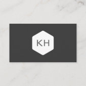 Professioneel  grijs monogram Logo Visitekaartje (Achterkant)
