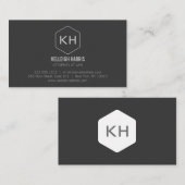 Professioneel  grijs monogram Logo Visitekaartje (Voorkant / Achterkant)