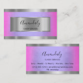 Professioneel, grijs omhuld elegant roze blauw visitekaartje (Voorkant / Achterkant)