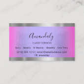 Professioneel, grijs omhuld elegant roze blauw visitekaartje (Achterkant)