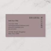 Professioneel Grijs Oud Roze Monogram Modern Minim Visitekaartje (Achterkant)