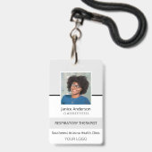 Professioneel grijs personeels-ID-badge met foto Badge (Voorzijde met lanyard)