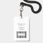 Professioneel grijs personeels-ID-badge met foto Badge (Achterkant met lanyard)