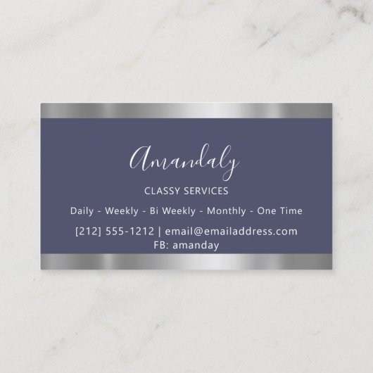 Professioneel, grijs, rokerblauw visitekaartje (Achterkant)