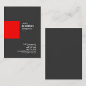 Professioneel grijs rood - verticaal Visitekaartje (Voorkant / Achterkant)