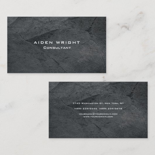 Professioneel grijs Stijlvol Modern Minimalistisch Visitekaartje (Voorkant / Achterkant)
