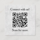 Professioneel grijs uitvoerend logo QR-code Vierkante Visitekaartje (Achterkant)