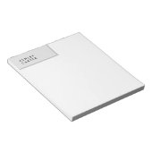 Professioneel grijs wit gewoon minimalistisch naam notitieblok (Schuin)