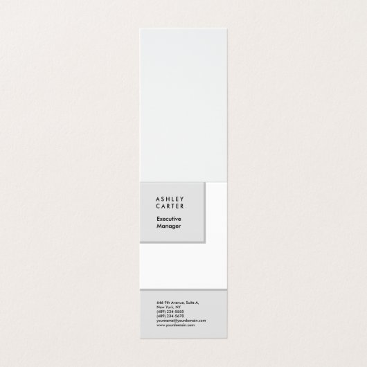 Professioneel grijs witte vlakke, minimalistische visitekaartje (Buitenkant ongevouwen)