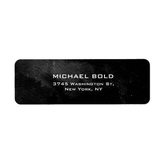 Professioneel Grijs Zwart Kleur Eenvoudig Elegant Etiket (Voorkant)