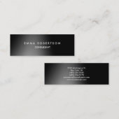 Professioneel grijs zwart Modern Skinny Mini Visitekaartje (Voorkant / Achterkant)
