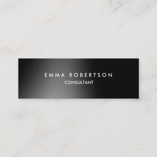 Professioneel grijs zwart Modern Skinny Mini Visitekaartje (Voorkant)