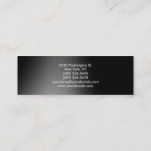 Professioneel grijs zwart Modern Skinny Mini Visitekaartje (Achterkant)