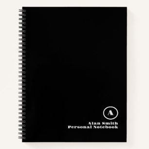 Professioneel Grijs Zwart Monogram Notitieboek