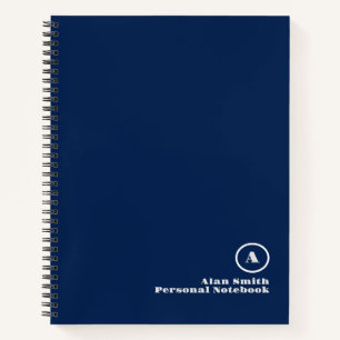 Professioneel grijs zwart monogram notitieboek