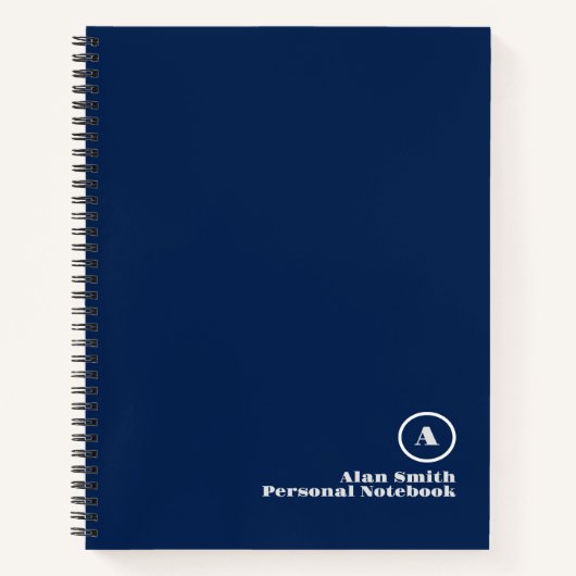Professioneel grijs zwart monogram notitieboek (Voorkant)