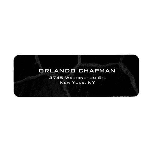 Professioneel Grijs Zwart Steen Eenvoudig Elegant Etiket (Voorkant)