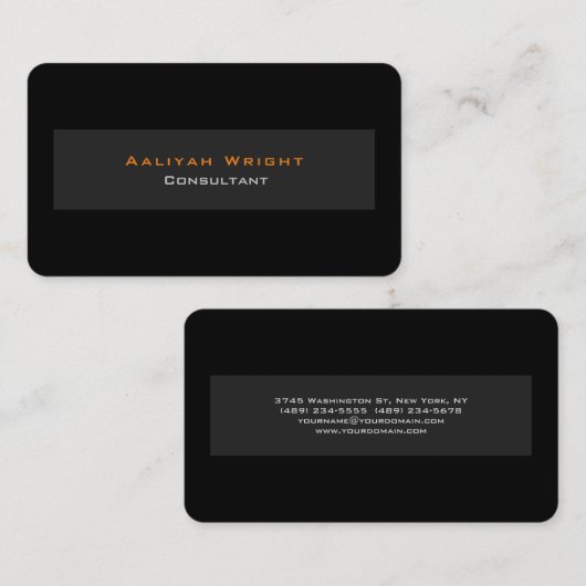 Professioneel grijs zwart, stijlvol, modern visitekaartje (Voorkant / Achterkant)