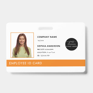 Professioneel groen bedrijfslogo werknemer foto ID Badge