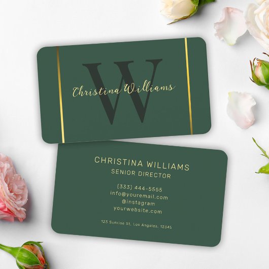 Professioneel Groen Goud Minimalistisch Elegant Mo Visitekaartje