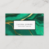 Professioneel groen marmer visitekaartje (Voorkant)