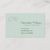 Professioneel groen minimalistisch Visitekaartje (Achterkant)