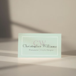 Professioneel groen minimalistisch Visitekaartje