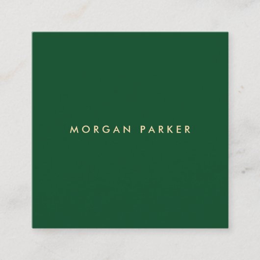 Professioneel Groen Modern Eenvoudig Vierkant Vierkante Visitekaartje (Voorkant)