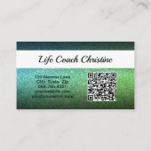 Professioneel Groen Ombre Glitter Aangepast Foto Q Visitekaartje (Achterkant)