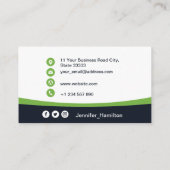 Professioneel Groen voeg uw foto van de Code QR to Visitekaartje (Achterkant)