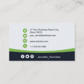 Professioneel Groen voeg uw foto van de Code QR to Visitekaartje (Achterkant)