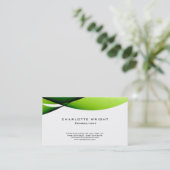 Professioneel groen wit modern minimalistisch ontw visitekaartje (Staand voorkant)