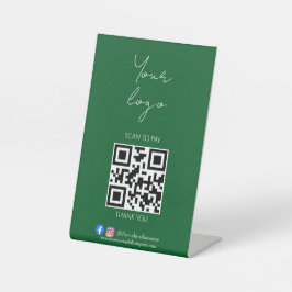 Professioneel groene QR-code Pedestal Sign Reclamebord Met Voetstuk