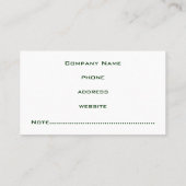 Professioneel groene visitekaartje (Achterkant)