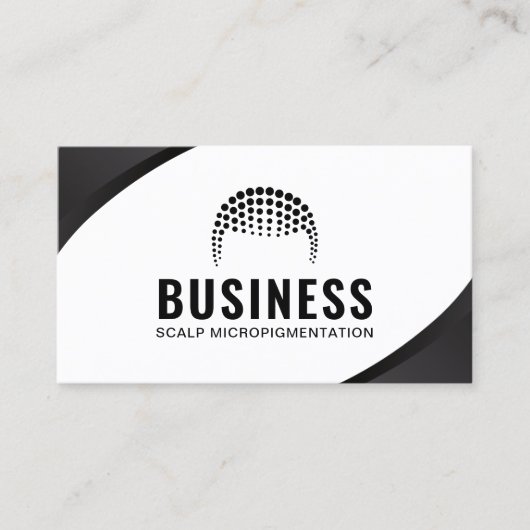 Professioneel haargebonden Tattoo Scalp Micropigme Visitekaartje (Voorkant)