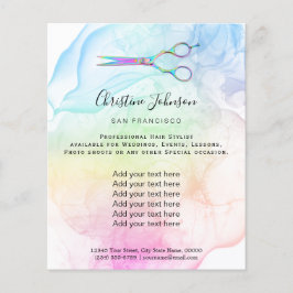 professioneel hairdresser alcohol ink design flyer