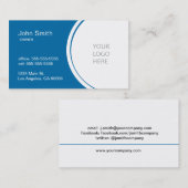 Professioneel Half Circle Blauw Visitekaartje (Voorkant / Achterkant)