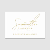 Professioneel Handgeschreven Gouden Script Typogra Naamplaatje (Voorkant)