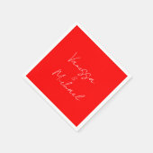 Professioneel handgeschreven naam aangepaste trouw servet (Hoek)