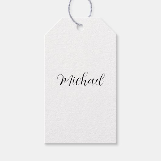 Professioneel handgeschreven naam minimalistisch m cadeaulabel (Voorkant)